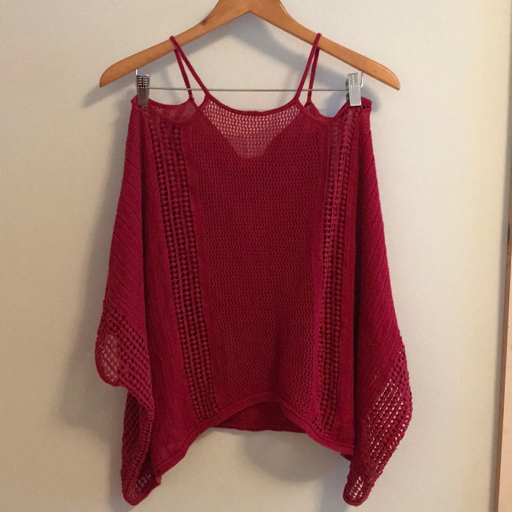 Red free people sweater